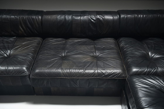 Image 1 of Stunning Vintage DS-88 Sofa in Black Leather by Team De Sede for De Sede Swiss
