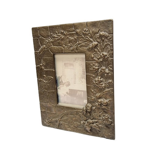 Art Nouveau brass picture frame