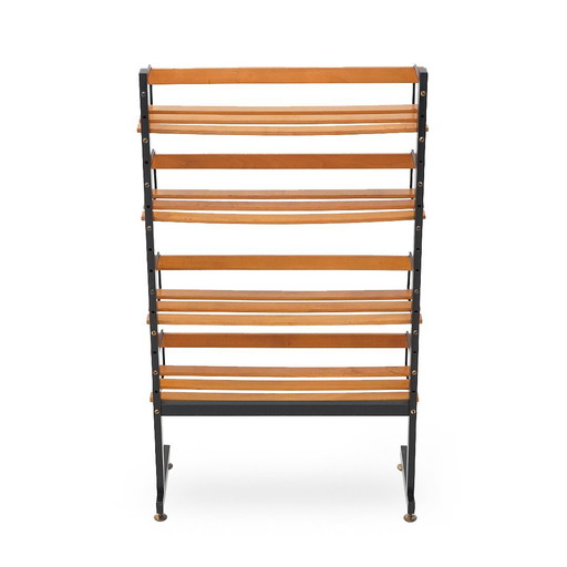 Metal and ash bookcase, 1960s