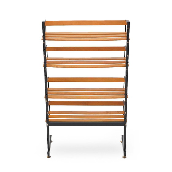 Image 1 of Librería de metal y fresno, años 60