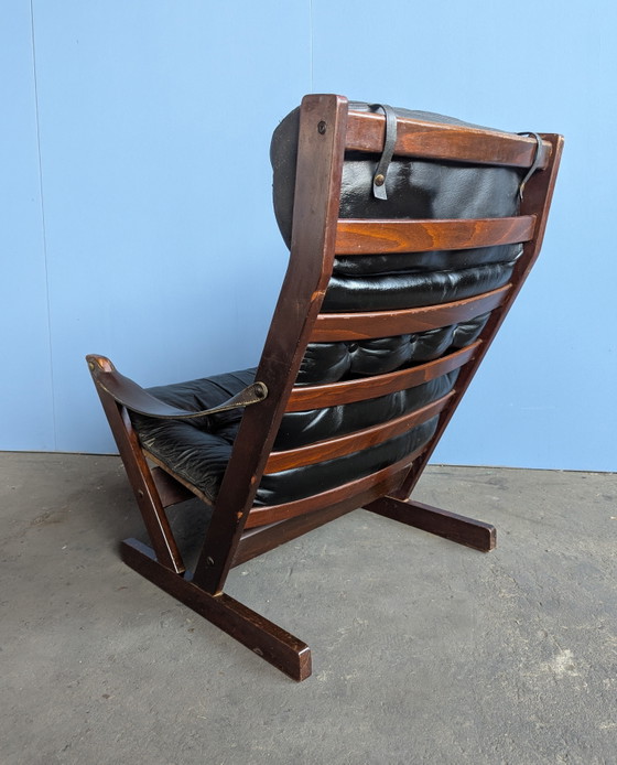 Image 1 of Mid century brutalist safari fauteuil- Aarflot Møbler 