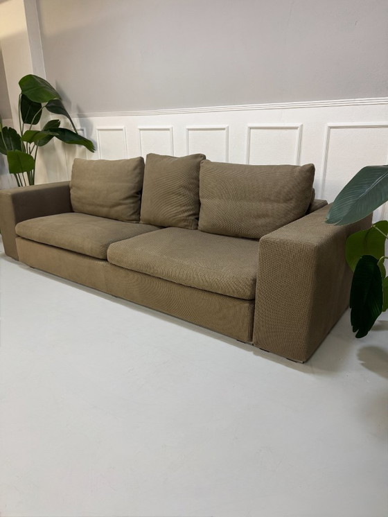Image 1 of Flexform Groundpiece Designer Sofa Stof Bruin Taupe Couch Sofa