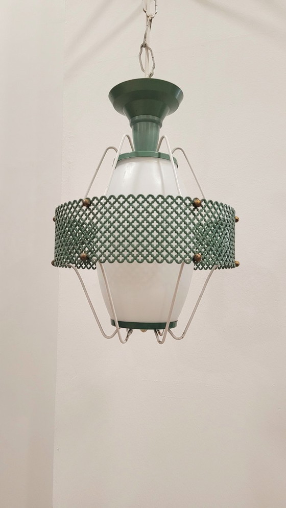 Image 1 of Lampada a sospensione in metallo verde