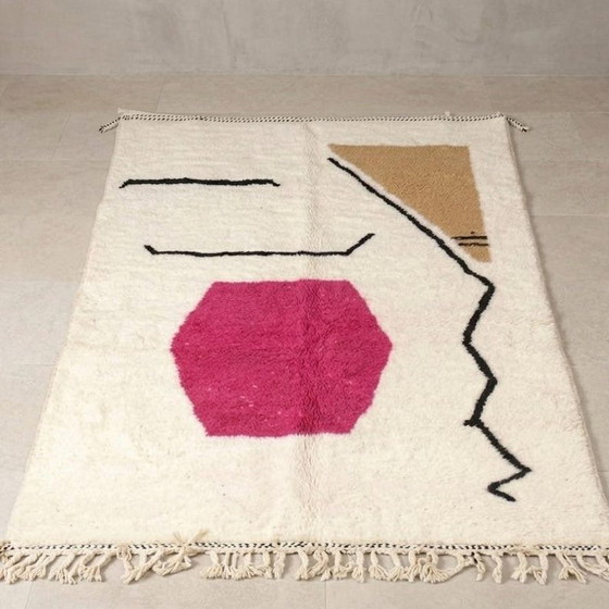 Image 1 of Alfombra Beni Ourain, tejida a mano con técnicas artesanales tradicionales, 2/3 m