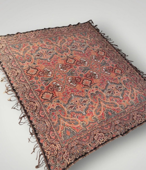 Image 1 of Kapstok doek kleed vintage art deco vintage Paisley patroon vloerkleed