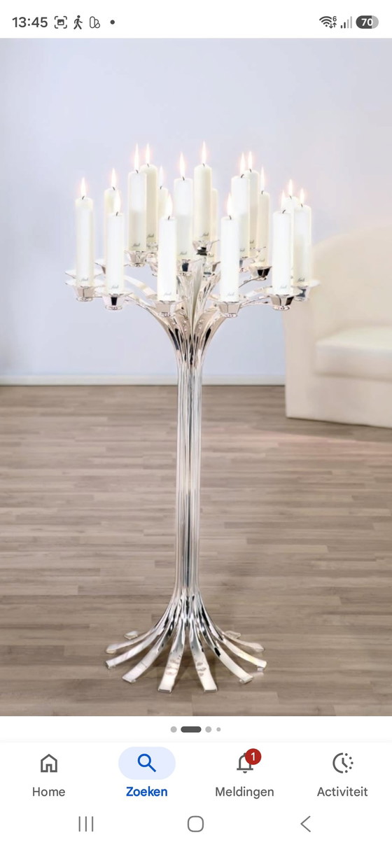 Fink Belvedere Portacandele Argentato XXL 102cm – Metal, Silver (photo 9 of 9)