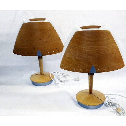 Pair of vintage French table lamps for Lucid Lamps, 1970