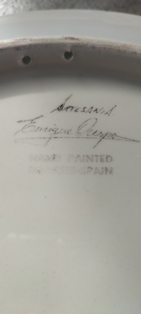 Image 1 of Große Wandplatte aus Majolika, signiert von Enrique Crespo, Artesania, 1970er Jahre