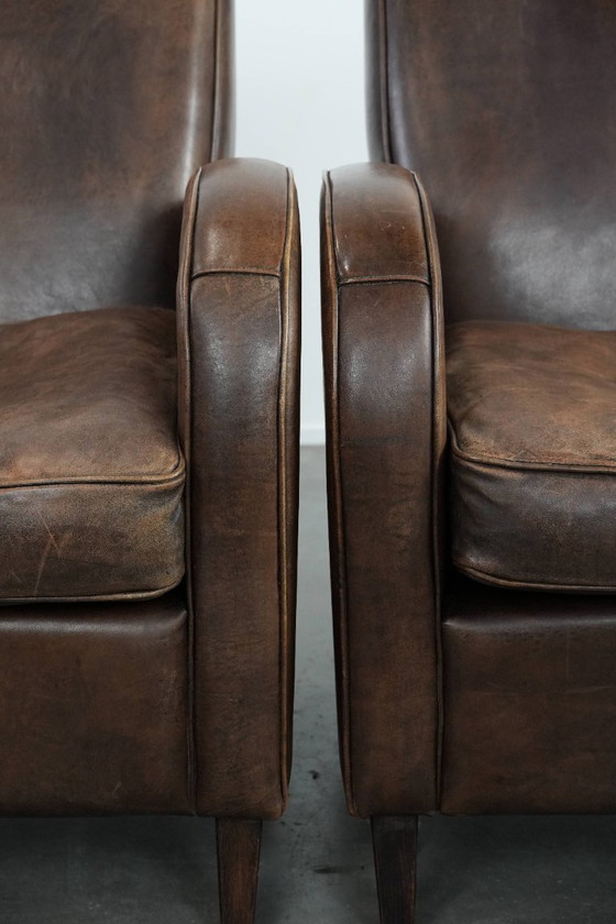 Image 1 of Elegante set di due poltrone in pelle di pecora