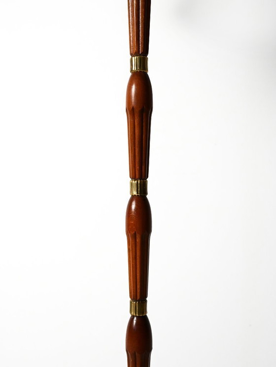 Image 1 of Three-arm teak and brass floor lamp, Scandinavia, 1940s–50s