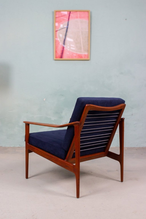 Vintage teakhouten fauteuil Ib Kofod Larsen Deense Easy Chair