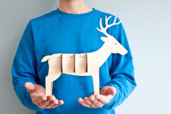 Image 1 of Decorazione in legno a forma di cervo by Ulap design