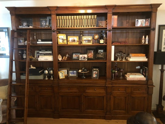 Image 1 of Eichholtz boekenkast bibliotheek kast King William + ladder - 322 cm