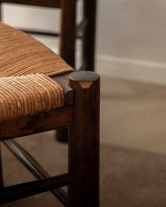 Image 1 of Vintage Franse brutalistische eetkamerstoelen van Georges Robert, jaren 1950, set van 6