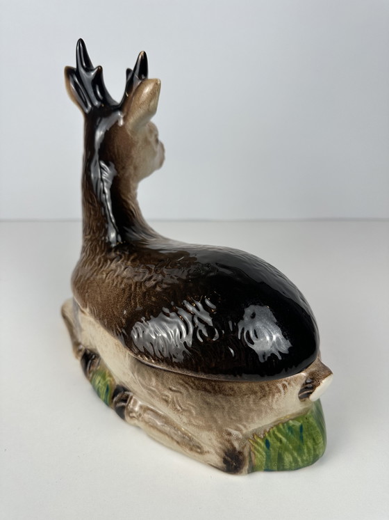 Image 1 of Vintage majolica terrine with lid - Michel Caugant