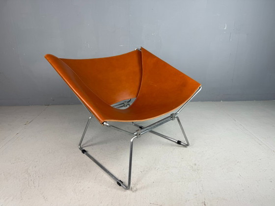 Image 1 of Poltrona in pelle cognac AP-14 di Pierre Paulin per A. Polak, 1955