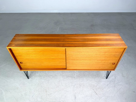 Image 1 of Original Midcentury Sideboard Nussbaum Vintage Hairpin Kommode