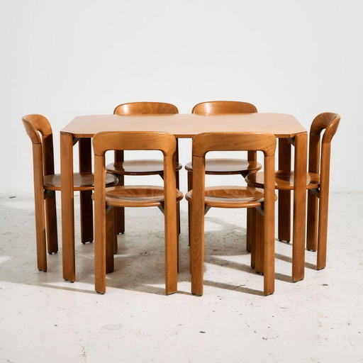 MK10743 Beech dining set by Bruno Rey for Kusch & Co., Set of 7