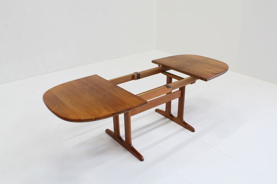 Image 1 of Vintage Danish Oval Extendable Dining Table Solid Teak Glostrup