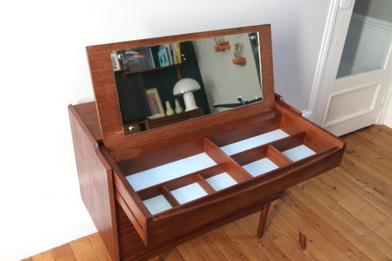 Skandinavische Teakholz-Kommode/Schminktisch Arne Vodder, Dänemark 1960, Roche Bobois, Schminktische, Braun (Foto 2 von 14)
