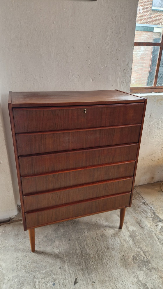 Image 1 of Commode vintage de design danois à 6 tiroirs