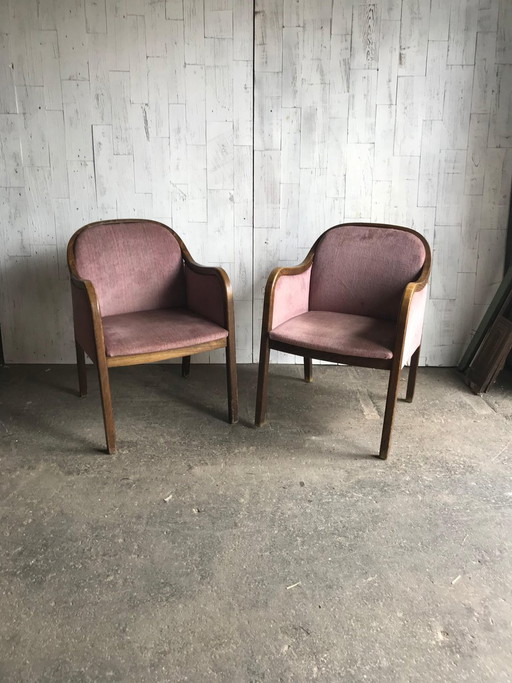 Ensemble de Fauteuils Style Art Déco, années 1950