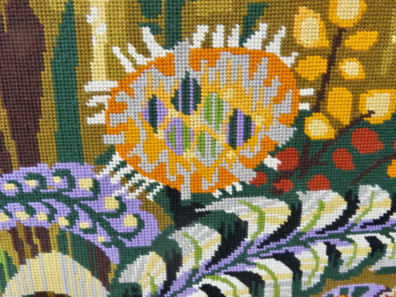 Gran tapiz futurista y psicodélico, al estilo de Jean Lurçat, años 60-70. – Decoración de pared, Wool (photo 3 of 15)