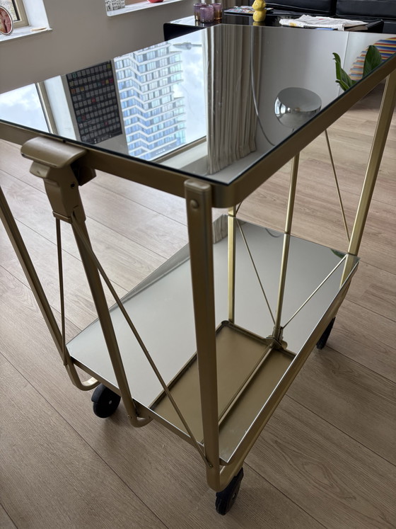 Image 1 of Carrello da tè/bar vintage con vetro a specchio