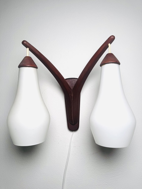 Image 1 of lampada da parete a doppio braccio di UNO & ÖSTEN KRISTIANSSON per LUXUS, SVEZIA, 1960
