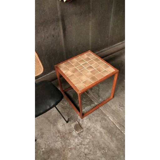 Vintage square Danish side table in teak by Kai Kristiansen for Aksel Kjersgaard, Denmark 1970s