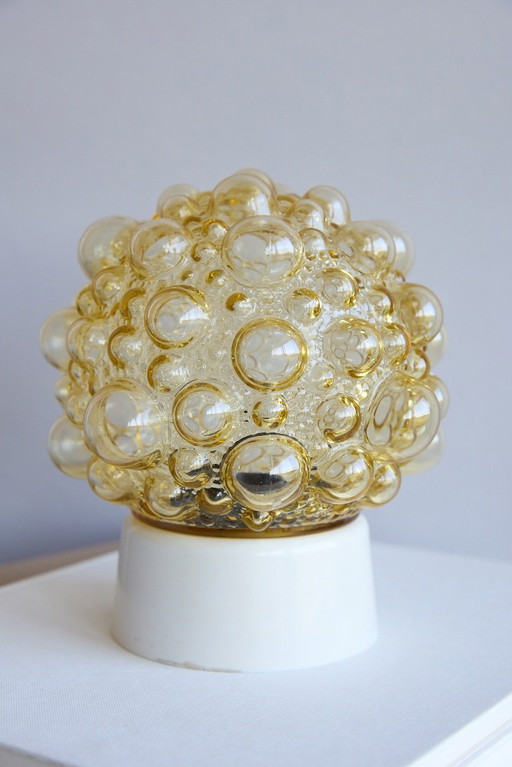 Tynell Bubble Ceiling Lamp Amber Glass White Base