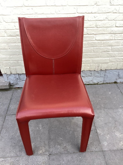 4 sedie in pelle arper texa Querido10 Bordeaux