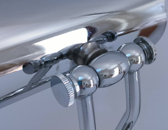 Image 1 of vintage chrome metal articulated lamp