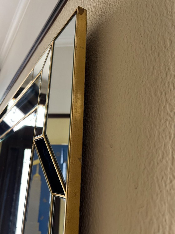 Vintage Belgian faceted mirror – Hollywood Regency – 94 × 78 cm – DeKnudt, Glass (photo 5 of 6)