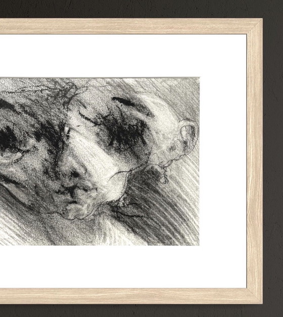 Image 1 of Robert Detheux - Magnifique ritratto surréaliste - Vendu encadré 