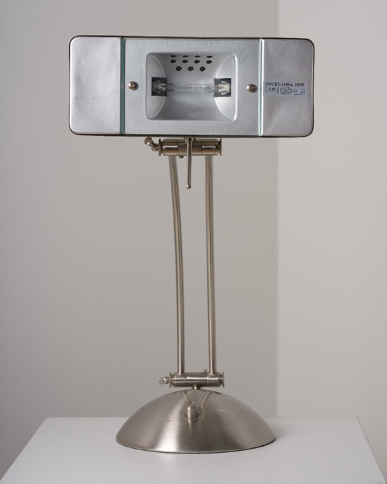 Vintage Design Bureaulamp – A.h.g. Wachsmuth & Krogmann – Tafellampen, rvs (photo 8 of 9)