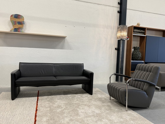 Image 1 of Leolux Evidence Boa Vista Sofa 2.5 Seater Black Leather