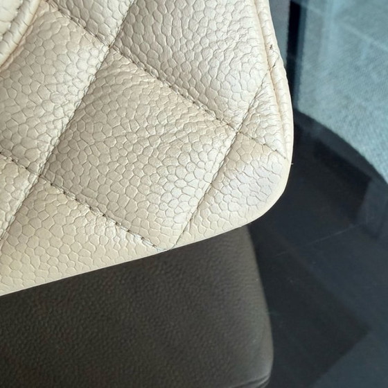 Image 1 of Chanel Classic Flap Jumbo - Caviar 30CM Single Flap Quilted Beige Silver Hardware Series 13