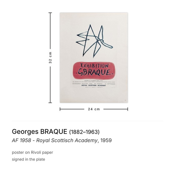 Image 1 of Georges Braque AF 1958 - Poster van de Royal Scottish Academy 1959