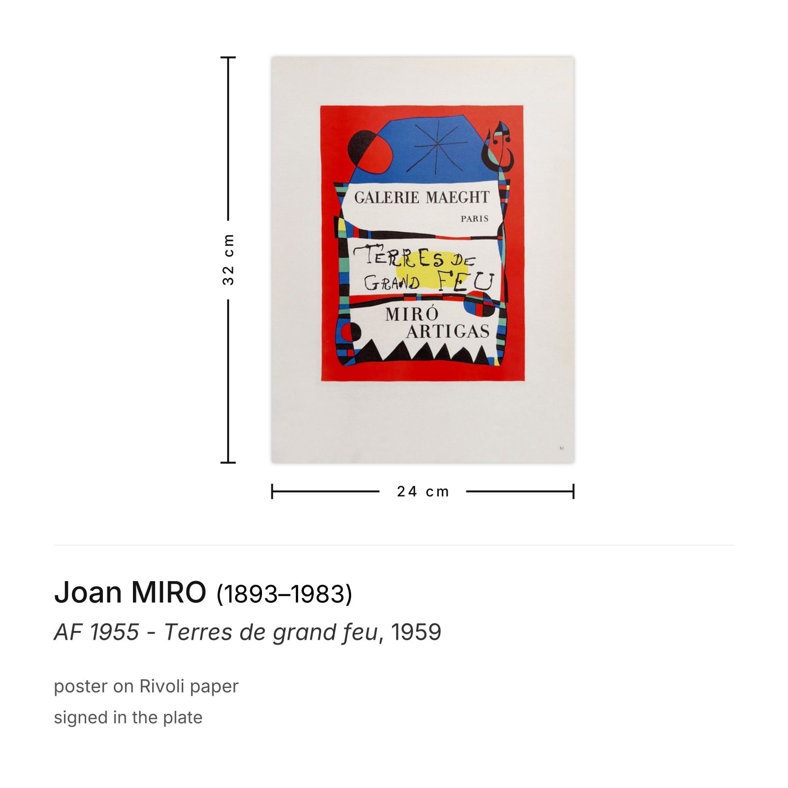 Joan MIRO poster AF 1955 - Terres de grand feu 1959 | €65 | Whoppah