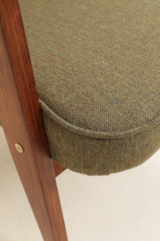 Image 1 of Coppia di poltrone lounge vintage con rivestimento in treccia verde, poltrone restaurate