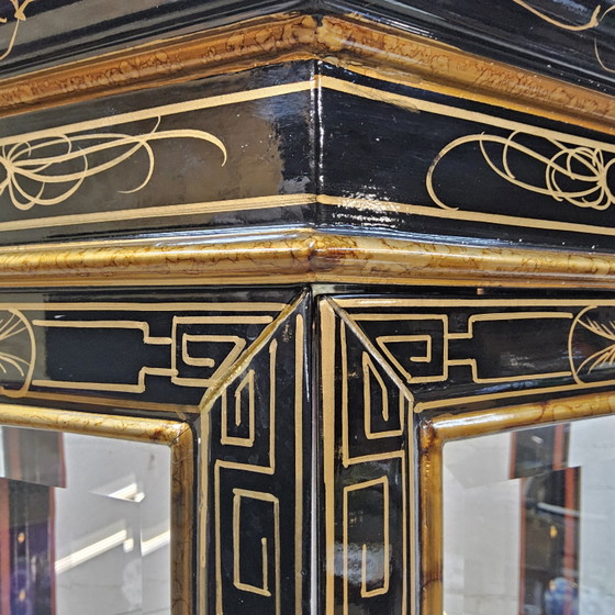 Vitrine Chinoise Vintage Toit Pagode (Éclairage) Armoire Bohème – Wood, Glass (photo 12 of 15)