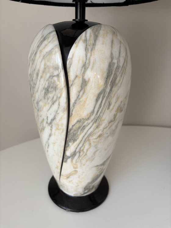 Image 1 of Italian Design Lamps Marble Look 1980s