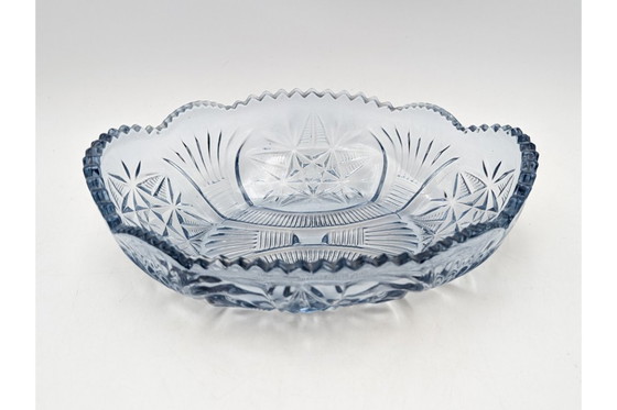 Image 1 of Tre piatti in vetro blu, Polonia, anni '70