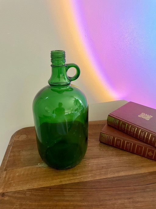 Dame-jeanne vintage en verre vert