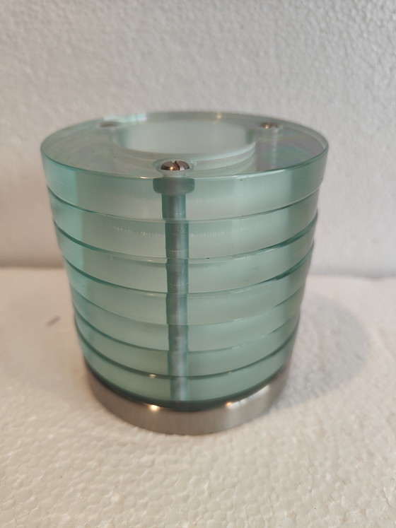 Image 1 of Applique murale avec abat-jour en verre épais transparent, style vintage