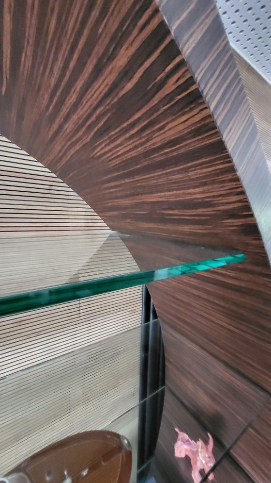 Roche Bobois OMEGA – Daniel Rode – Libreria circolare in impiallacciatura wengé – Librerie, Vetro, Legno (photo 8 of 9)