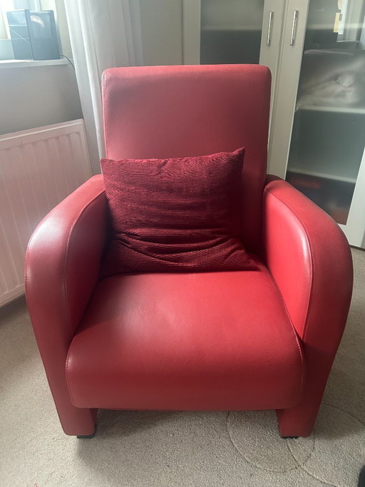 Sonate Armchair Red Leather – fauteuils