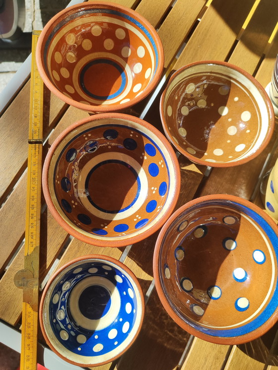 Image 1 of Set vazen/kommen Rustiek Duits Landhaus DDR Retro