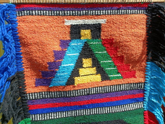 Image 1 of Tapisserie murale en laine tissée à la main, Amérique du Sud précolombienne